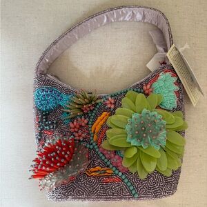 Viral Tik Tok Purple Beaded Floral Bag